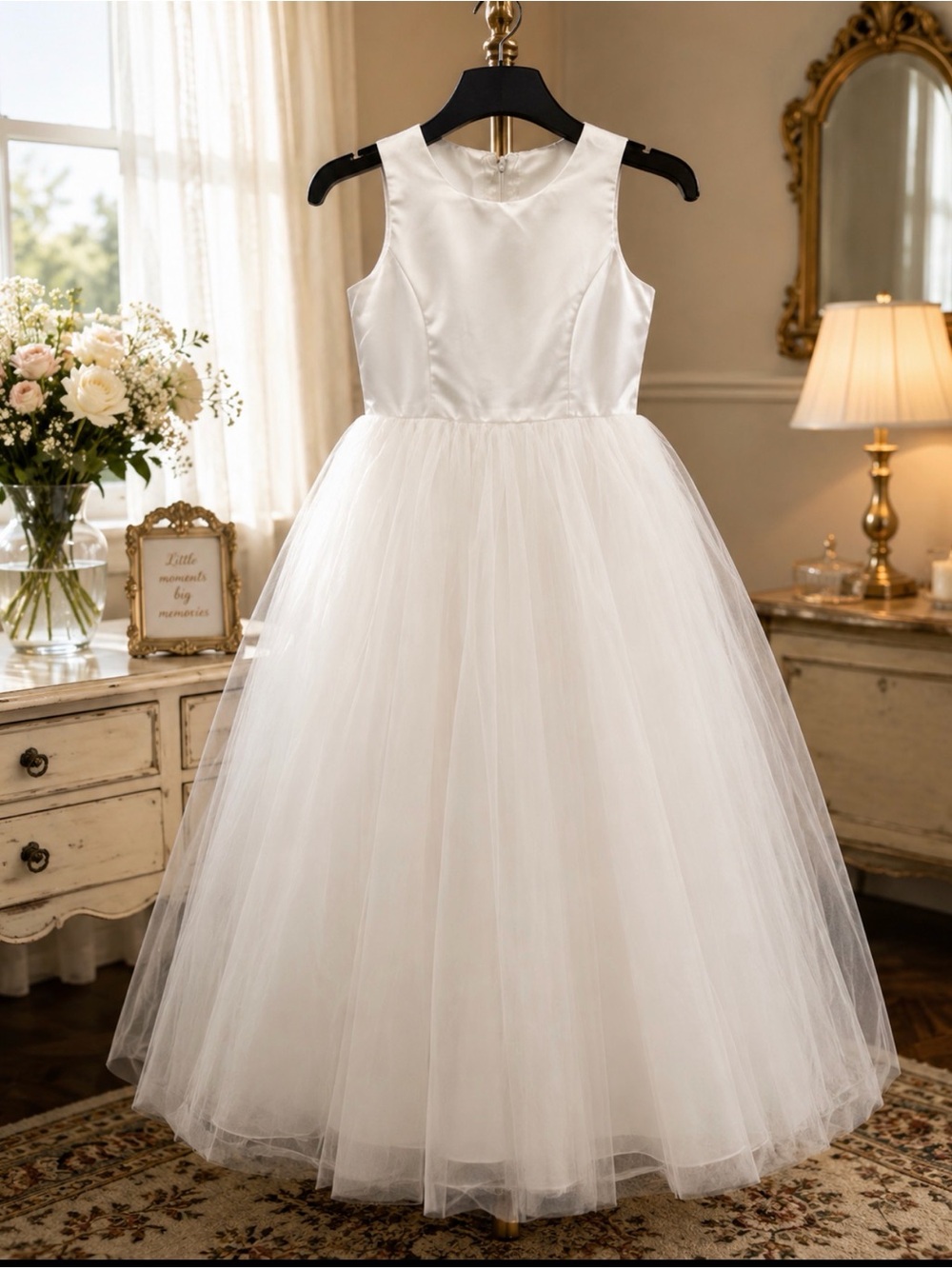 David's Bridal White A-line Sleeveless Dress size 7